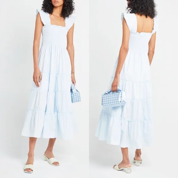 Kourt | Dresses | Kourt Calypso Light Blue Tiered Maxi Dress | Poshmark